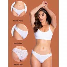 CROSAL Pack of 2 Solid Nylon Low-rise Outer Elastic Bikini Briefs image 3