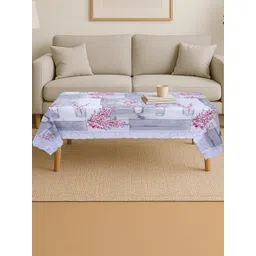 CROSMO Red Floral Waterproof Plastic 4-Seater Table Cover-picture-16