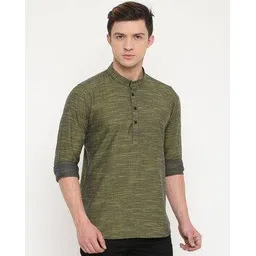 cross court Short Kurta with Mandarin Collar-picture-49