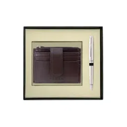 CROSS Chrome Coventry Ball Point Pen and Card Holder Gift Set-picture-29