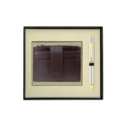 CROSS Chrome Coventry Gold Ball Point Pen and Card Holder Gift Set-picture-36