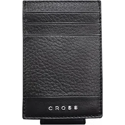 cross Leather Men's Money Clip Wallet | 3 Card Slots | 1 Multi-Purpose Slip-in Solts | Magnetic Closure Money Clip- Black | Premium Design | Lightweight | Genuine Leather-picture-11
