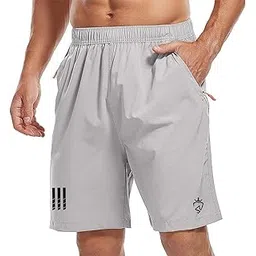 CROSS SPIRIT Men's Workout Shorts with Zipper Pockets for Running, Gym, Hiking, Yoga-picture-25
