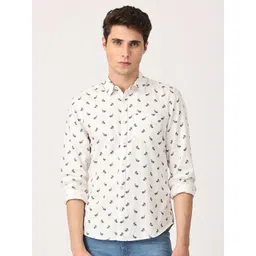 Crosscreek Men Comfort Slim Fit Printed Pure Cotton Casual Shirt-picture-28