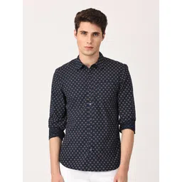 Crosscreek Men Comfort Slim Fit Printed Pure Cotton Casual Shirt-picture-13