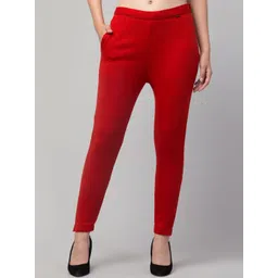 CROWN KING Women Slim Fit Easy Wash Trousers-picture-40