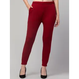 CROWN KING Women Slim Fit Easy Wash Trousers-picture-38