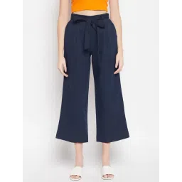 Crozo By Cantabil Navy Regular Fit Mid Rise Pants-picture-32