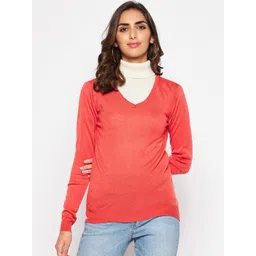 Crozo By Cantabil Women Acrylic Coral Pullover-picture-27