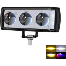 crum A2 SIX MODE Yellow/White with Red/Blue 60W DC 9V-60V Dual Lens Fog Light Fog Lamp Motorbike, Car, Truck, Van LED (12 V, 30 W) image 1