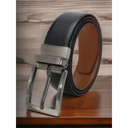 Crusset Black Leather Formal Belt for Men-picture-13