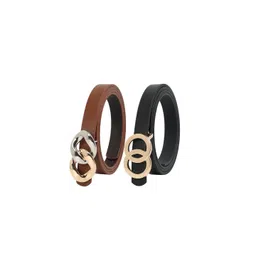 CRUSSET Girls Pack Of 2 Textured PU Belt-picture-57
