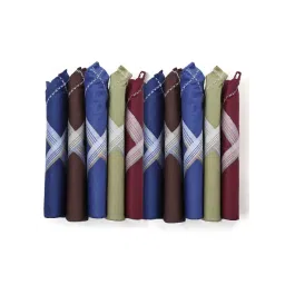Crusset Multicolor Cotton Checks Handkerchief - Pack of 10-picture-15