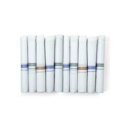 Crusset White Cotton Handkerchief - Pack of 10-picture-10