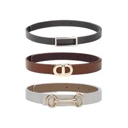 crusset Women Set of 3 Belts with Tang-Buckle Closure-picture-10