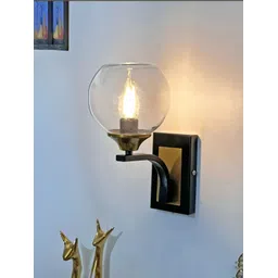 Cruv Gold-Toned & Black Spherical Shaped Contemporary Metal Wall Lamp-picture-30