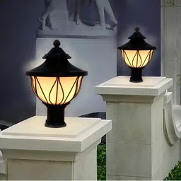 cruv Lotus Shape Black odern Design Waterproof Metal Garden Ligh Gate Light Outdoor Lamp-picture-12