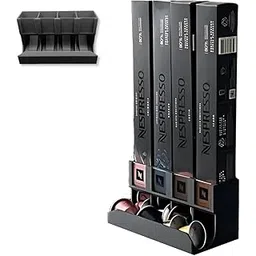 CRYSENDO Coffee Pod Storage Drawer Compatible With Nespresso, Starbucks & Nescafe Pods | Sliding Tray Organizer with 40 Pod Capacity & Easy Access (Black)-image-0