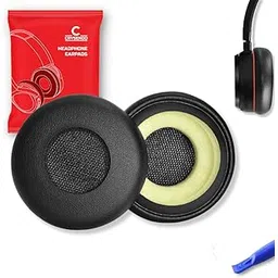 Crysendo Headphone Cushion for J-ABRA Evolve 20/30 / 40/65 UC / BIZ2400 | Replacement Headset Pads | Protein Leather & Memory Form (Black)-picture-10