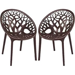 Crystal Plastic Chair | Durable Indoor & Outdoor Chairs for Home, Living Room, Garden & Patio | Plastic Chair Set of 2 | Color: Weather Brown-picture-21