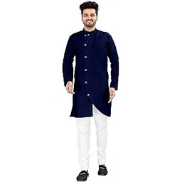 crystal revenue Mens Kurta Pyjama Set with The Cross Arrow Classic Look 100% Cotton, Wedding, Party, Birthday, Set Of 1.-picture-24