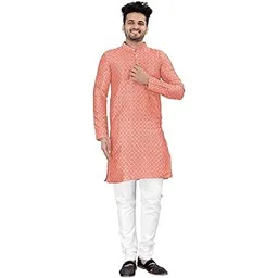 crystal revenue Men's Silk FloralTraditional and Kurta for Birthday,Wedding, Ceremony, Casual,Only Kurta.-picture-17