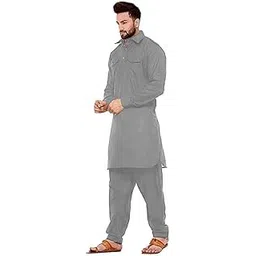 crystal revenue Style Men's Pathani Suit/Luxury fabric kurta pyjama set-picture-11