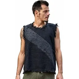 crystalheal; designing the destiny CRYSTALHEAL Shipibo Women’s Tank Top – Boho Cotton Sleeveless Top with Fringe Detailing & Front Patch Design | Comfortable 300+ GSM Fabric Casual Wear-picture-46