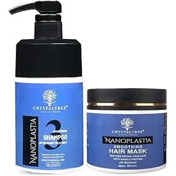 CRYSTALTREE Nanoplastia Hair Smoothing Kit – Keratin Repair Shampoo 400 ML & Deep Conditioning Hair Mask – Sulfate-Free, Protein-Infused, Anti-Frizz, pH Balanced, Hair Treatment Set for Damaged & Treated Hair – Salon Results at Home SHAMPOO 400 ML+200 ML MASK-picture-48