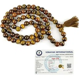 crystu Natural Tiger Eye Certified Mala Crystal Stone 10 mm Round Bead Jap Mala for Reiki Healing Crystal Stones (Color : Golden & Brown)-picture-10