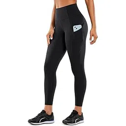 crz yoga Women's High Waisted Yoga Pants with Pockets Naked Feeling Workout Leggings-25 Inches Black 25" XL-picture-40