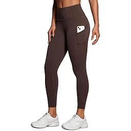 crz yoga Women's Naked Feeling Workout Leggings 25 Inches - High Waisted Yoga Pants with Side Pockets Athletic Running Tights-picture-36
