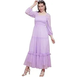 cs cloth shine Women's Georgette Long Maxi Gown Dress, Stylish Casual Full Sleeve Long One Piece Summer Maxi Party Dresses-picture-36