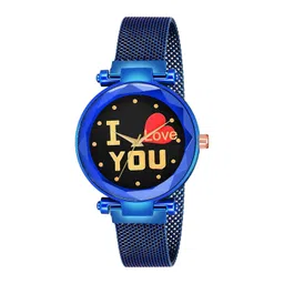 CSAMON Women Printed Bracelet Style Straps Analogue Watch Blue Love You Maganet-picture-31