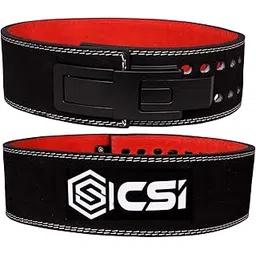 CSI 13MM Weight Lifting Adjustable Black Lever Belt for Men & Women Genuine Suede Leather with Heavy Duty Buckle, Professional Weight Liftingbelt. Powerlifting Belt for Men & Women for Lower Back Support, Multipurpose Gym Workouts Deadlifts Squats Powerlifting 4" Wide Black Gym Belt (XL)-picture-10