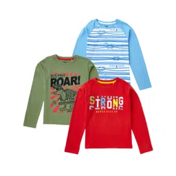Cub McPaws Boys Pack of 3 Cotton Typography 3 Printed T-shirt-picture-19