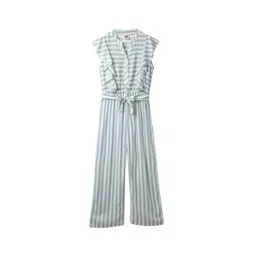 Cub McPaws Girls White & Green Striped Basic Jumpsuit-picture-54