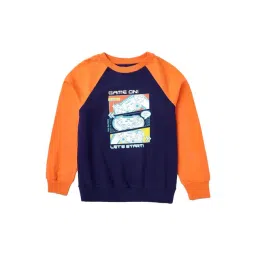 Cub McPaws Kids Navy & Orange Cotton Printed Full Sleeves Sweatshirt-picture-39