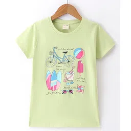 Cucumber Sinker Half Sleeves T-Shirt Bicycle Print - Green-picture-23