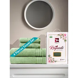 Cuddle cotton Green 4 Piece Cotton 400 GSM Towel Set-picture-38