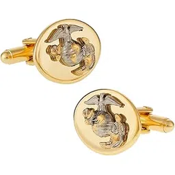 cuff-daddy Gold Silver USMC Marine Corp Eagle, Globe & Anchor Cufflinks for Officer with Presentation Box-picture-22