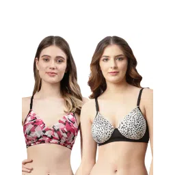 Cukoo Multicolor Printed Full Coverage Non-Wired Bra - Pack of 2-picture-22