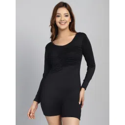 Cukoo Padded Black Solid Swimsuit image 2