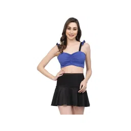 Cukoo Padded Blue & Black Two Piece Skirtini Swimwear-picture-36