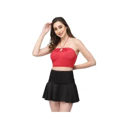 Cukoo Padded Red & Black Two Piece Skirtini Swimwear-picture-39