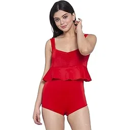 cukoo Padded Solid Red Single Piece Swimwear/Swimsuit-picture-15