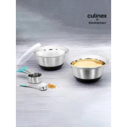 Culinex Silver Stainless Steel Mixing Bowls - Set of 2 (3785 ml)-picture-33