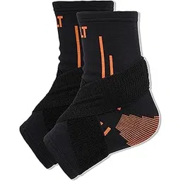 CULT Ankle Support with Elastic Strap | For Ankle Pain Relief | Stretchable Ankle support for Sports | Adjustable Free Size | Black Orange-picture-29
