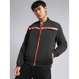 CULT Men Mock Collar Brand Logo Printed Lightweight Bomber Jacket-picture-33