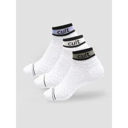 CULT Men Pack of 3 Patterned Cotton Ankle Length Socks-picture-36